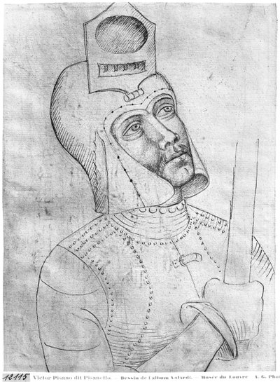 Soldier Wearing a Visored Helmet, from the The Vallardi Album by Antonio Pisanello